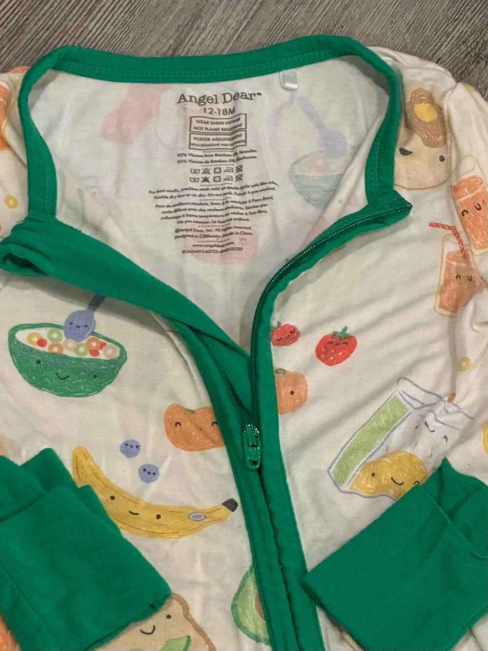 Angel Dear breakfast Print Bamboo Pajamas